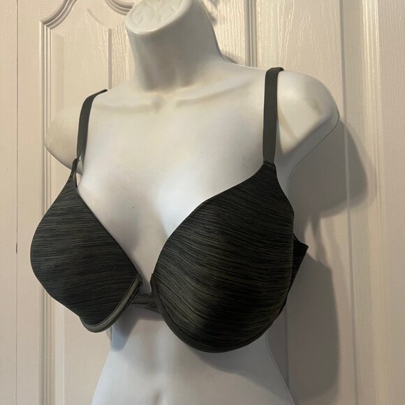 Victoria's Secret Uplift Semi/Demi Army Green/Black Mesh Size 38 DD Bra-Ajustabl - Picture 6 of 15